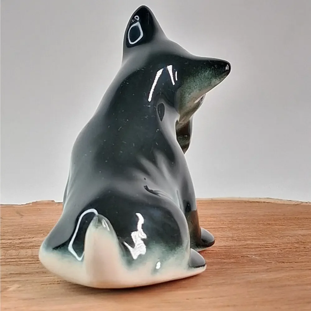 Vintage Scottish Terrier Yorkie Mixed Breed Figurine Figurine Small Blue Black